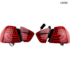 Червени тунинг LED стопове BMW 3 E90 (2005-2008) с G визия – LS402